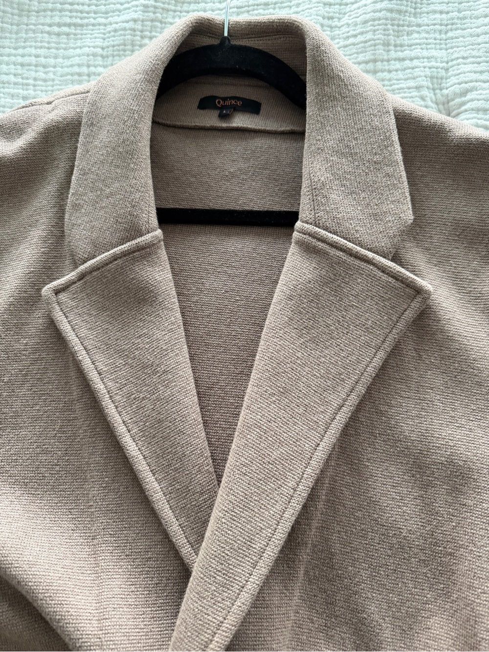 Quince Brown Open-Front Knit Blazer - Size L - Picture 5 of 6